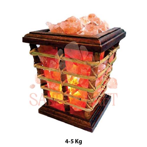Wooden Basket with Salt Chunks 4-5 Kg