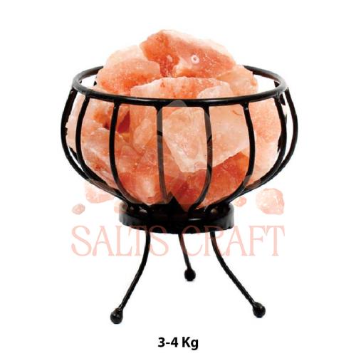 Iron Wrought Basket with Salt Chunks 3-4 Kg